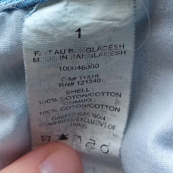 Garage Mom Jeans High Waist Straight Raw Hem Blue Two Tone Denim Sz 1 - Picture 7 of 7